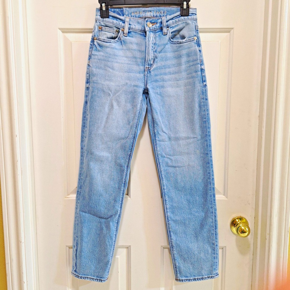 American Eagle Outfitters Womens Super High-Rise Straight Stretch Jeans 00